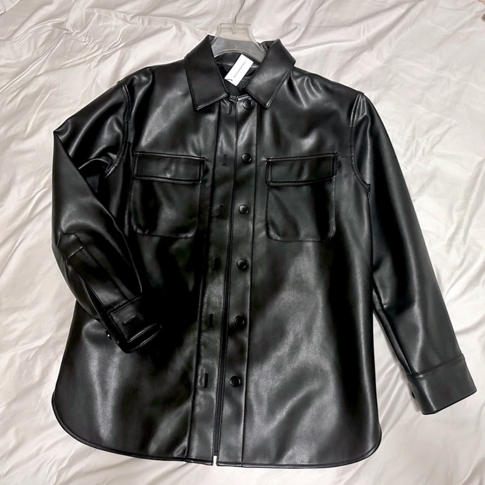 Banana Republic Vegan Leather Shirt Jacket NWT